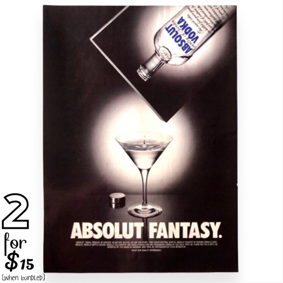 🟢[Absolut Vodka] ABSOLUT FANTASY Original 2000 Vintage Magazine Advertisement - Picture 1 of 8